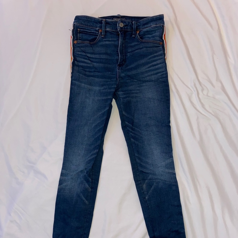 Abercrombie & Fitch blue jeans with side detail